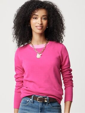 J.Crew Teddie Cotton Crewneck Sweater Pink Size S